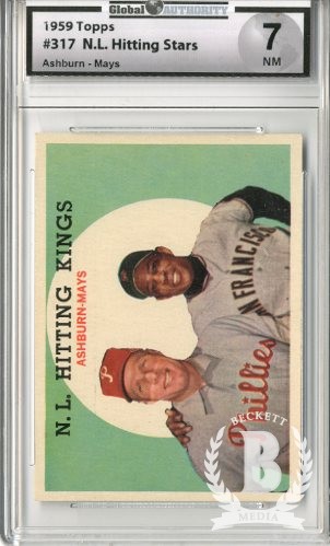 1959 Topps #317 NL Hitting Kings/Willie Mays/Richie Ashburn