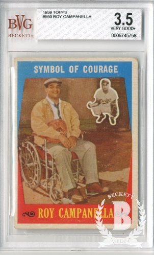 1959 Topps #550 Roy Campanella (Symbol of Courage)