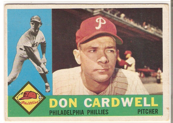 1960 Topps #384A Don Cardwell WB