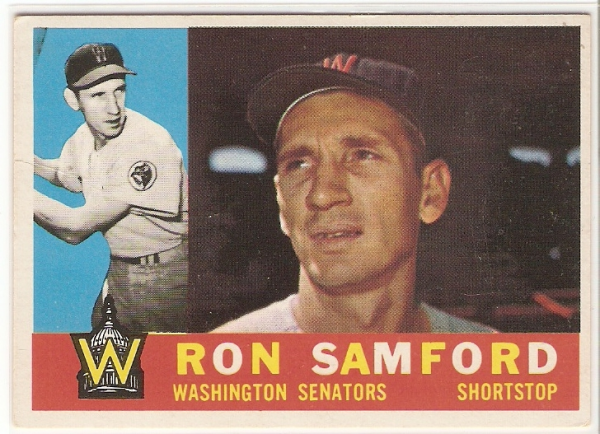 1960 Topps #409A Ron Samford WB