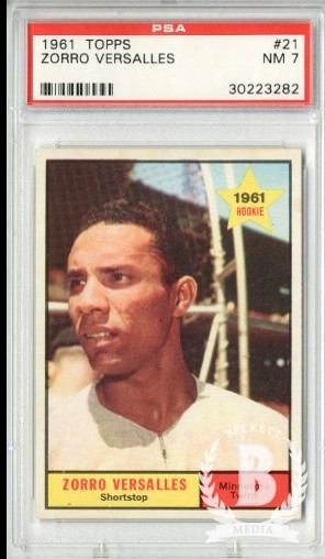 1961 Topps #21 Zorro Versalles/UER RC/First name should/be Zoilo