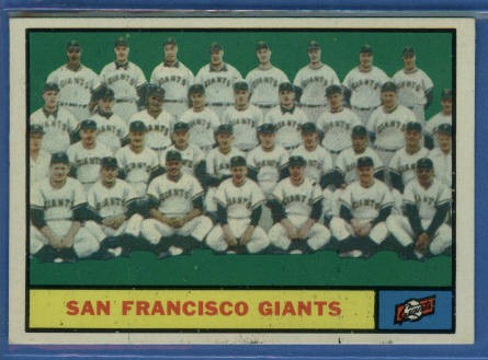1961 Topps #167 San Francisco Giants TC