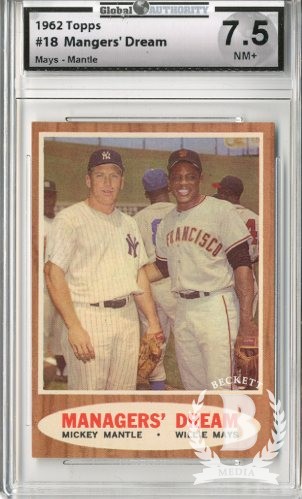 1962 Topps #18 Managers Dream (Mickey Mantle and Willie Mays)