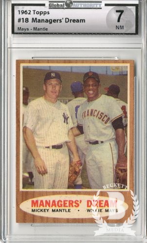 1962 Topps #18 Managers Dream (Mickey Mantle and Willie Mays)
