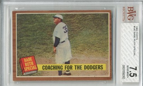1962 Topps #142 Babe Ruth Special 8/Coaching the Dodgers