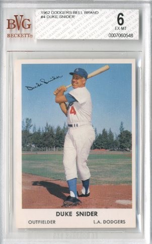 1962 Dodgers Bell Brand #4 Duke Snider