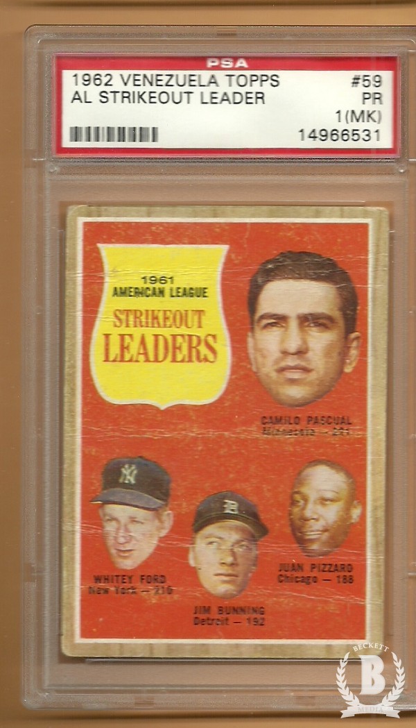 1962 Topps Venezuelan #59 Pasc/Ford/Bunn/Pizz LL