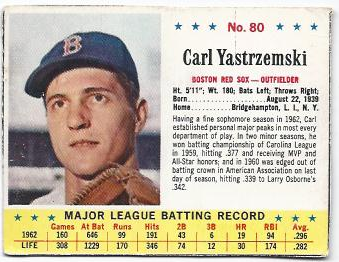 1963 Jello #80 Carl Yastrzemski