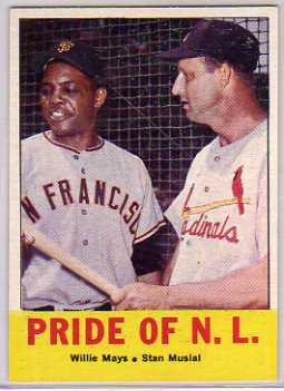 1963 Topps #138 Pride of NL/Willie Mays/Stan Musial