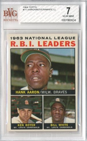 1964 Topps #11 NL RBI Leaders/Hank Aaron/Ken Boyer/Bill White