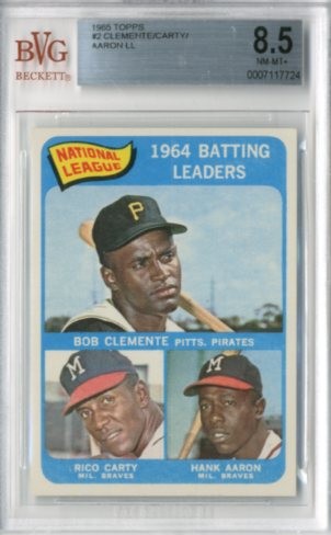 1965 Topps #2 NL Batting Leaders/Roberto Clemente/Hank Aaron/Rico Carty
