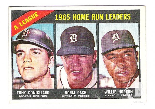 1966 Topps #218 AL Home Run Leaders/Tony Conigliaro/Norm Cash/Willie Horton