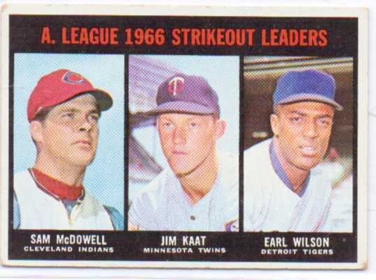 1967 Topps #237 AL Strikeout Leaders/Sam McDowell/Jim Kaat/Earl Wilson