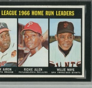 1967 Topps #244 NL Home Run Leaders/Hank Aaron/Richie Allen/Willie Mays