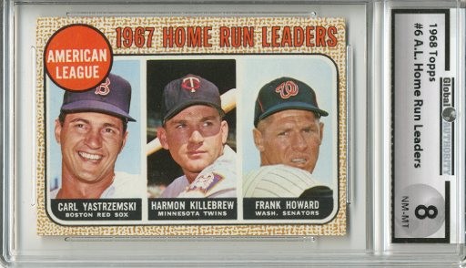 1968 Topps #6 AL Home Run Leaders/Carl Yastrzemski/Harmon Killebrew/Frank Howard