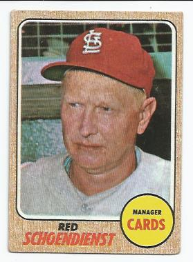 1968 Topps #294 Red Schoendienst MG