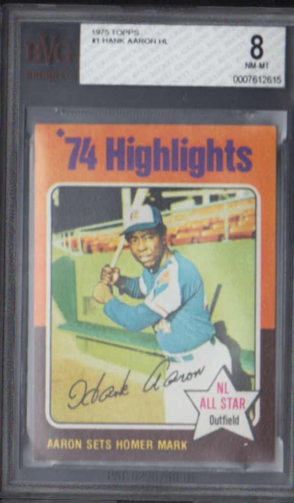 1975 Topps #1 Hank Aaron HL/Sets Homer Mark