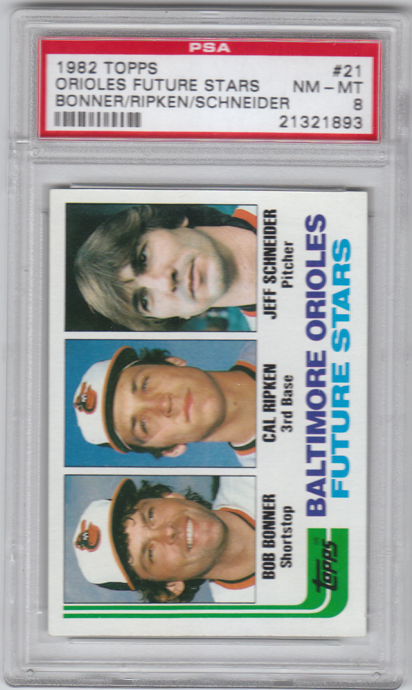 1982 Topps #21 Cal Ripken RC/Bob Bonner RC/Jeff Schneider RC