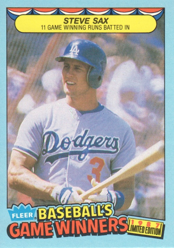 1987 Fleer Game Winners #39 Steve Sax