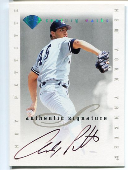 1996 Leaf Signature Extended Autographs Century Marks #23 Andy Pettitte
