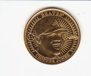 1998 Pinnacle Mint Coins Gold Plated #11 Chipper Jones