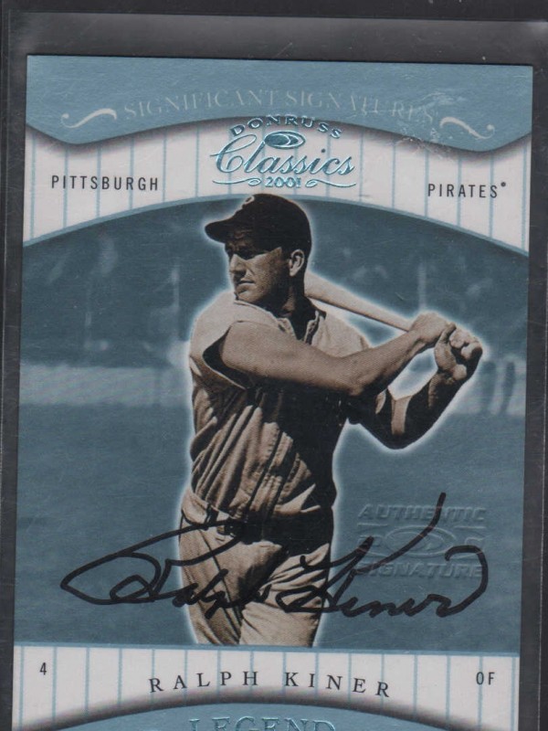 2001 Donruss Classics Significant Signatures #198 Ralph Kiner