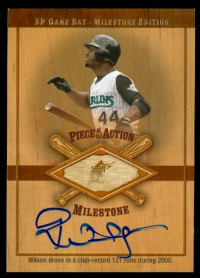 2001 SP Game Bat Milestone Piece of Action Autographs #SPW Preston Wilson front image
