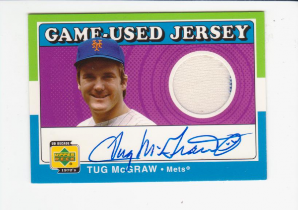 2001 Upper Deck Decade 1970's Game Jersey Autograph #SJTM Tug McGraw