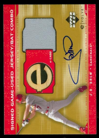 2001 Upper Deck Evolution e-Card Game Bat-Jersey Autograph #JBJD J.D. Drew