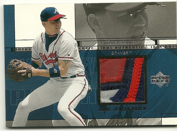 2001 Upper Deck Game Jersey Patch #PCJ Chipper Jones S2