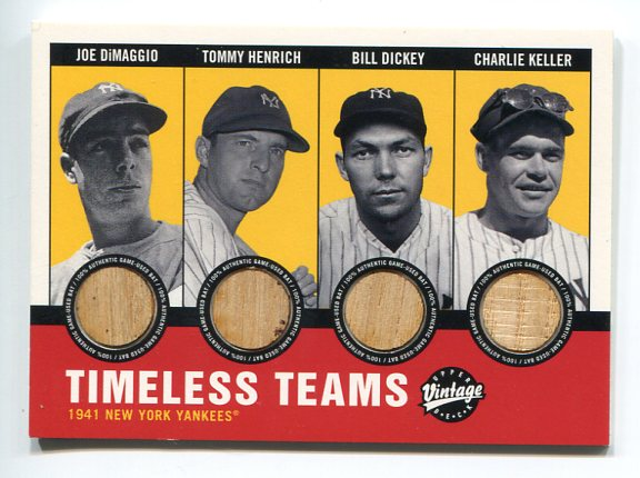 2001 Upper Deck Vintage Timeless Teams Combos #NYY41 1941 Yankees