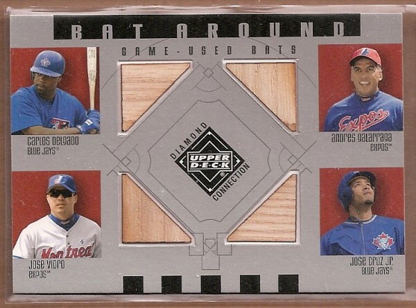 2002 Upper Deck Diamond Connection Bat Around Quads #DGVC Delgado/Gala/Vidro/Cruz