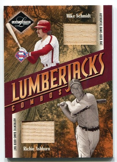 2003 Leaf Limited Lumberjacks Bat #42 Mike Schmidt/Richie Ashburn/25