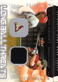 2003 Fleer Genuine Longball Threats Single Swatch #14B L.Berkman Jsy-Pujols