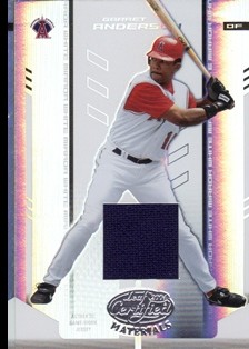 2004 Leaf Certified Materials Mirror Fabric White #65 Garret Anderson Jsy/200