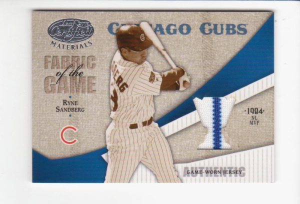2004 Leaf Certified Materials Fabric of the Game Reward #111 Ryne Sandberg Jsy/50