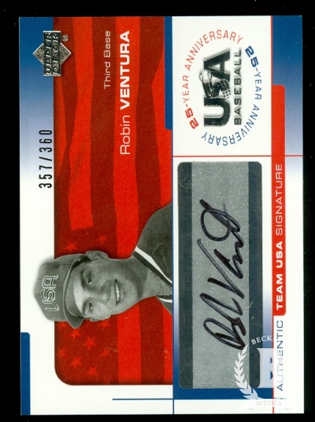 2004 USA Baseball 25th Anniversary Signatures Black Ink #VENT Robin Ventura/360