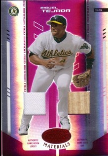 2004 Leaf Certified Materials Mirror Combo Red #204 Miguel Tejada Bat-Jsy