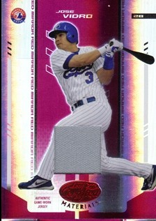2004 Leaf Certified Materials Mirror Fabric Red #109 Jose Vidro Jsy/150