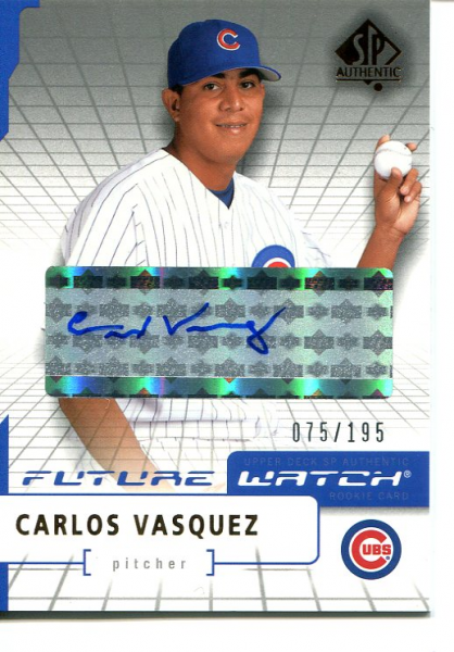2004 SP Authentic Future Watch Autograph 195 #93 Carlos Vasquez FW