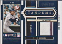 2004 Playoff Honors Tandem Material #12 Willie McCovey Jsy/Reggie Jackson Jsy/100 back image