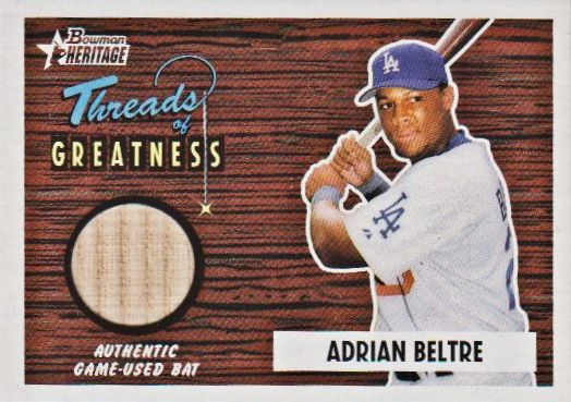 2004 Bowman Heritage Threads of Greatness #AB Adrian Beltre Bat C