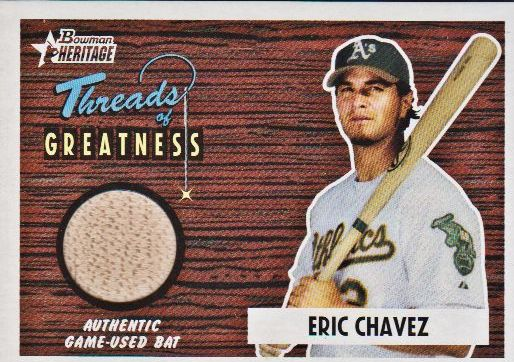 2004 Bowman Heritage Threads of Greatness #EC Eric Chavez Bat D