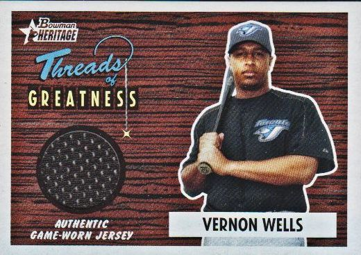 2004 Bowman Heritage Threads of Greatness #VW Vernon Wells Jsy D