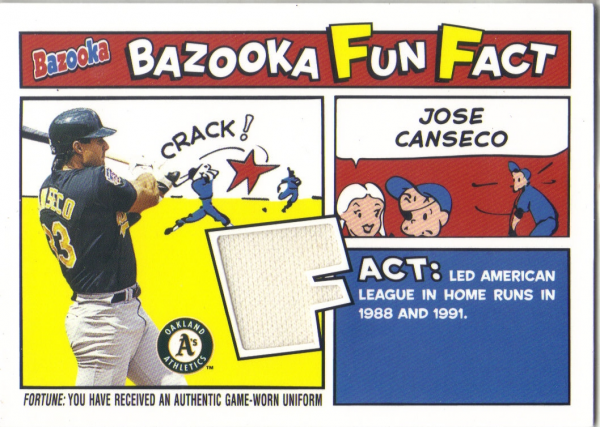 2005 Bazooka Fun Facts Relics #JC Jose Canseco Jsy C