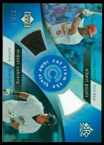 2005 Reflections Cut From the Same Cloth Dual Jersey Blue #PC Albert Pujols/Miguel Cabrera