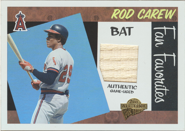 2005 Topps All-Time Fan Favorites Relics Rainbow #RC Rod Carew Bat