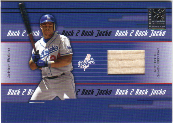 2005 Donruss Elite Back 2 Back Jacks Combos #36 Adrian Beltre Bat-Jsy/Will Clark Bat-Jsy/50