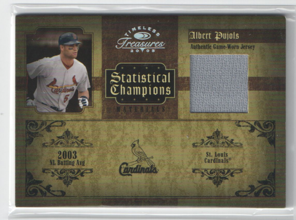 2005 Timeless Treasures Statistical Champions Materials Year #5 Albert Pujols Jsy/100