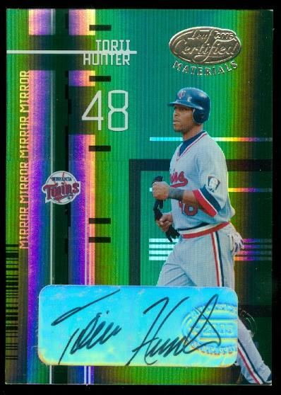 2005 Leaf Certified Materials Mirror Autograph Emerald #143 Torii Hunter/5